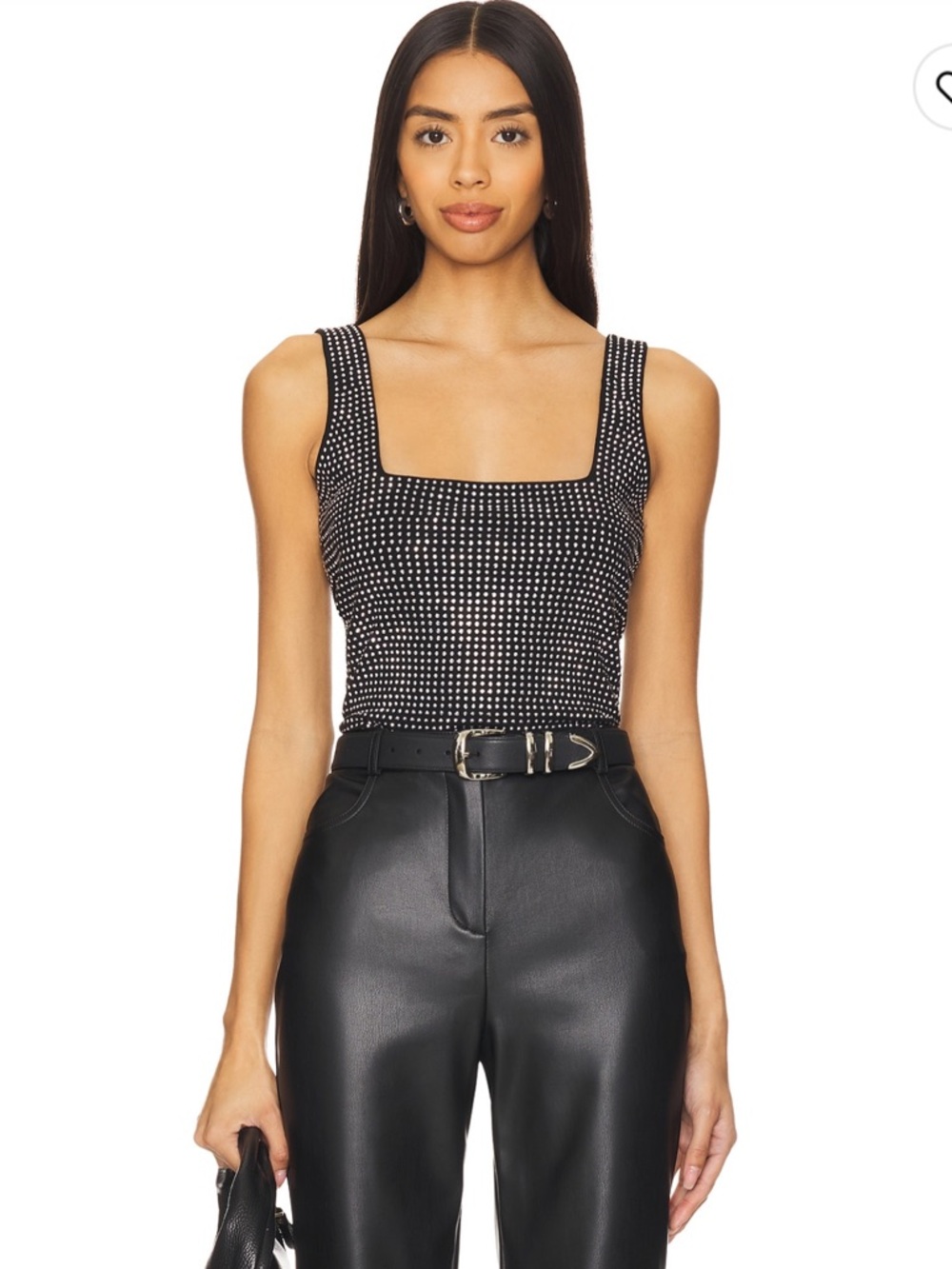 Good American black crystal tank - NWT
Size Medium